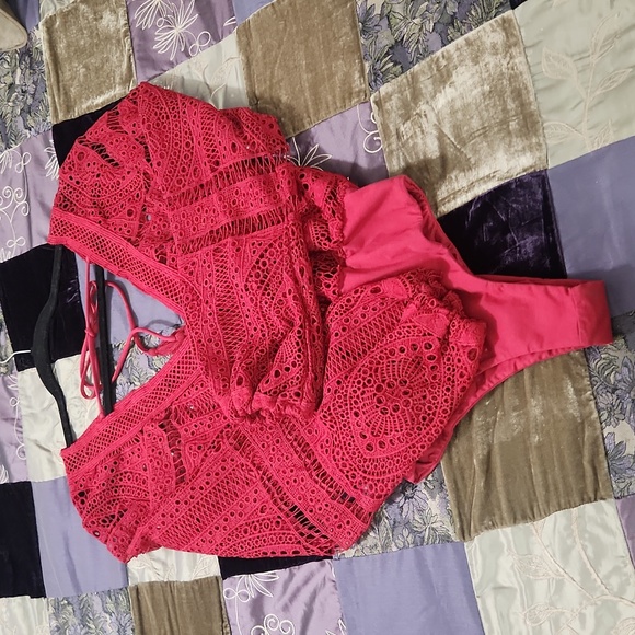 Blue Blush Tops - Blue Blush Crochet Body Suit